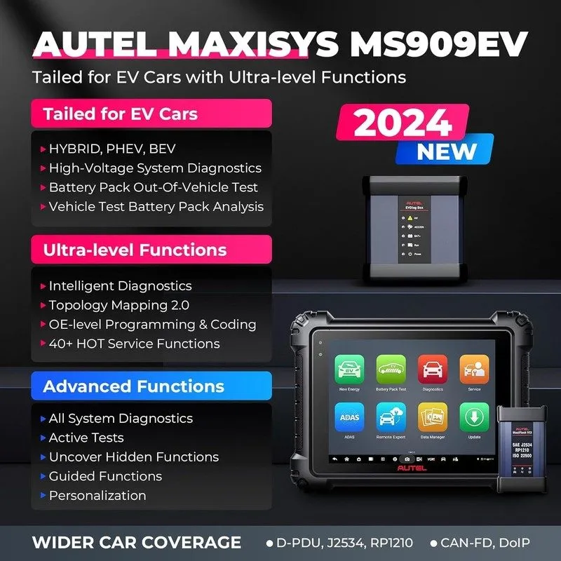 Диагностический сканер 2026 Autel MaxiSys Ultra EV UP MS909EV Diagnostic Scanner