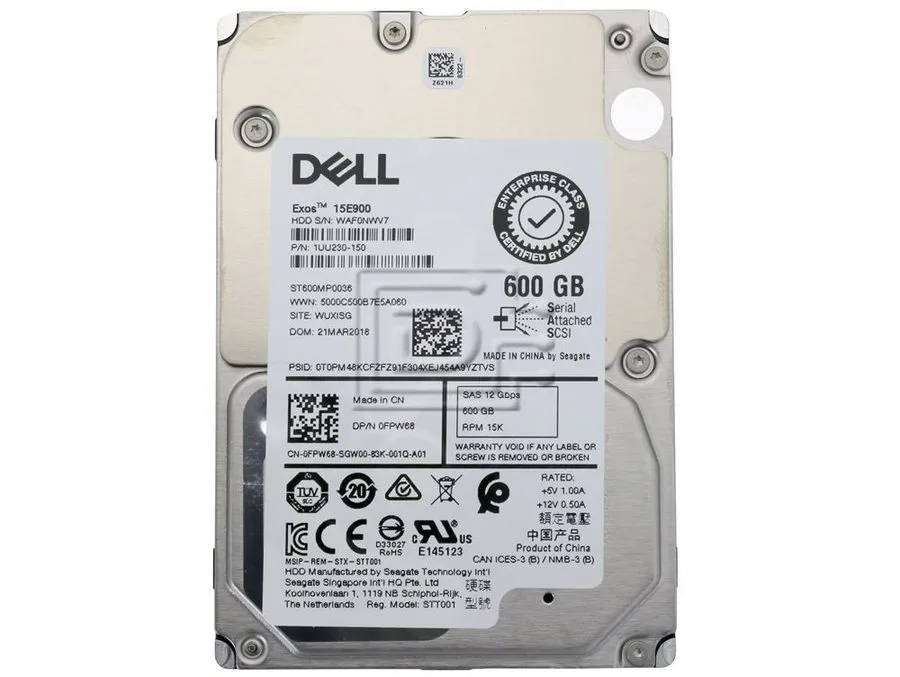 Сервер Dell 0FPW68 04HGTJ ST600MP0036 600GB 15K 12Gbps SAS 2.5 Inch Server Hard 