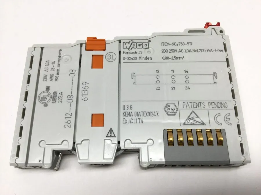 Модуль ввода-вывода Wago 750-517 relay output module 200-250 VaC