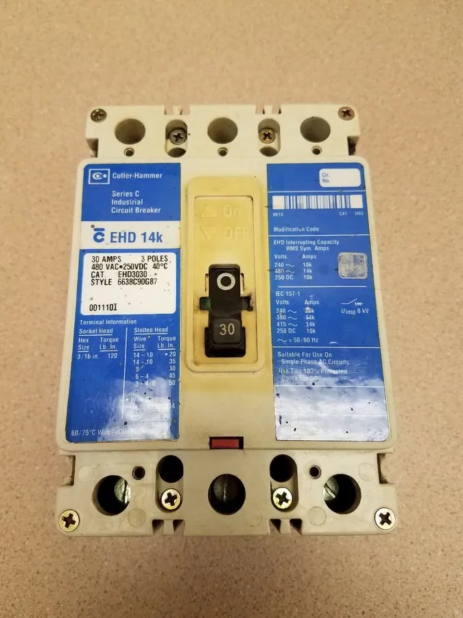 Автоматический выключатель 1 Eaton EHD3030L 30A Circuit Breaker EHD 14K 3P 480V