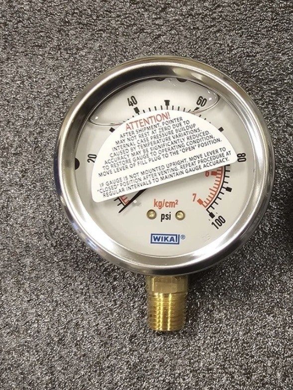 Трубопроводная арматура WIKA 213.53 2.5" GAUGE 100 PSI GAUGE 1/4" NPT LIQUID FIL — фото лота 1