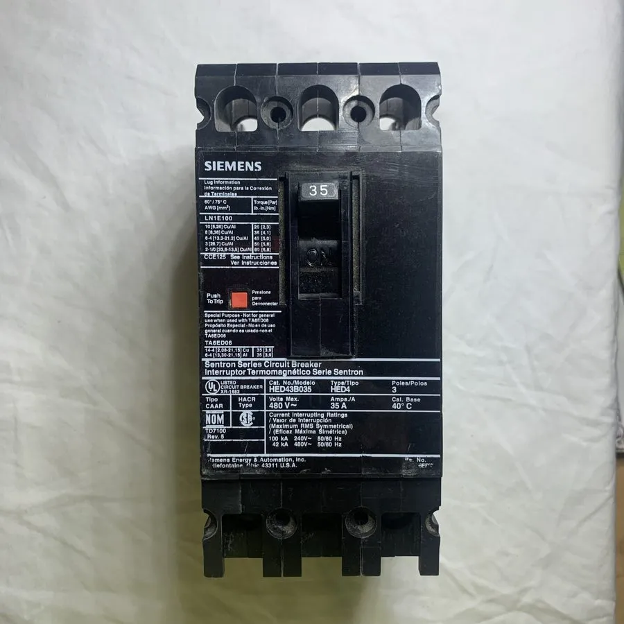 Автоматический выключатель Siemens HED43B035 Sentron Series Circuit Breaker 35A  — фото лота 1