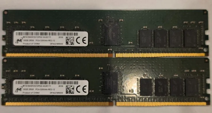 Модуль памяти Micron 16GB 2Rx8 PC4-3200AA-RE2 DDR4 RDIMM ECC Server RAM