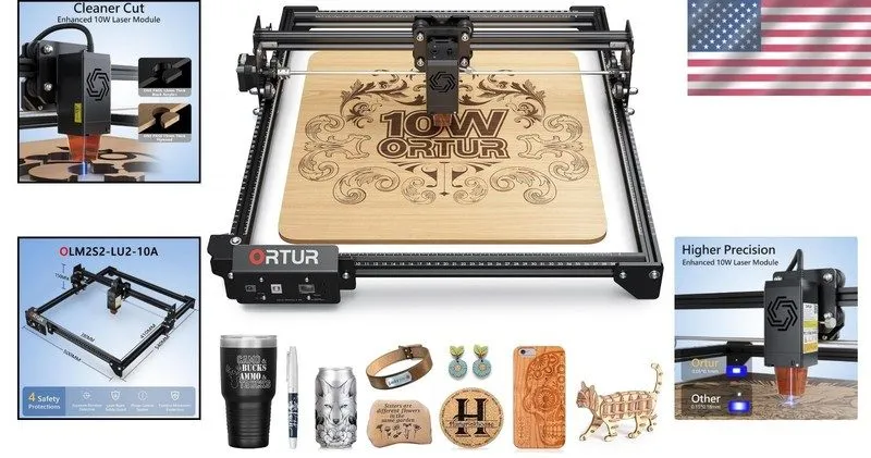 Лазерный гравёр ORTUR Laser Master 3 LE LU2-10A 10W Laser Engraver Engraving Cut — фото лота 1
