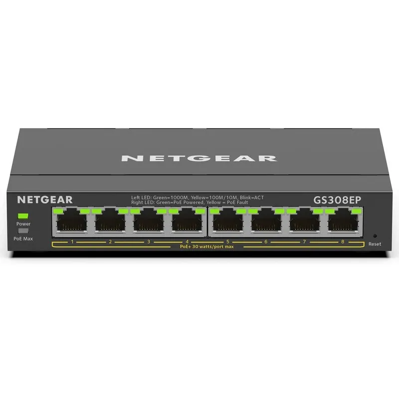 Коммутатор NETGEAR GS308EP-100NAS 8-Port PoE Gigabit Ethernet Plus Switch