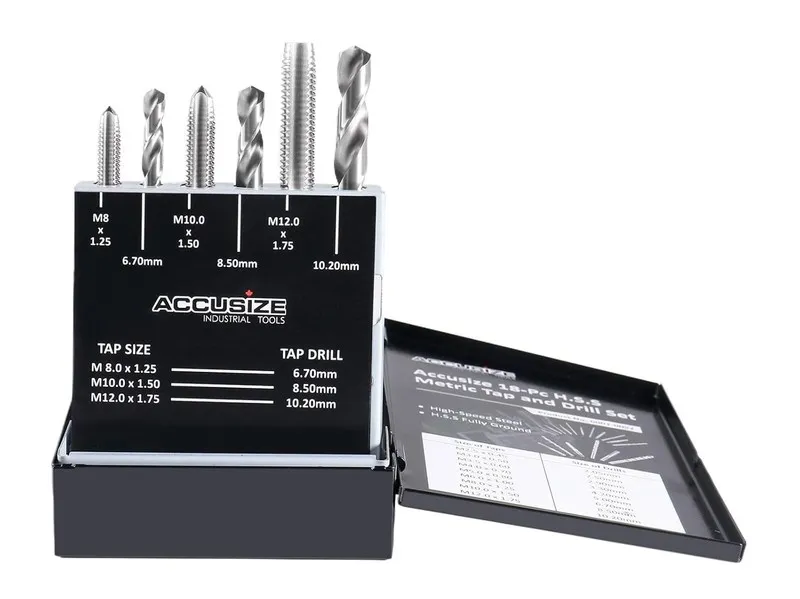 Режущий инструмент Accusize Industrial Tools HSS Tap and Drill Set, Metric, 0001 — фото лота 2