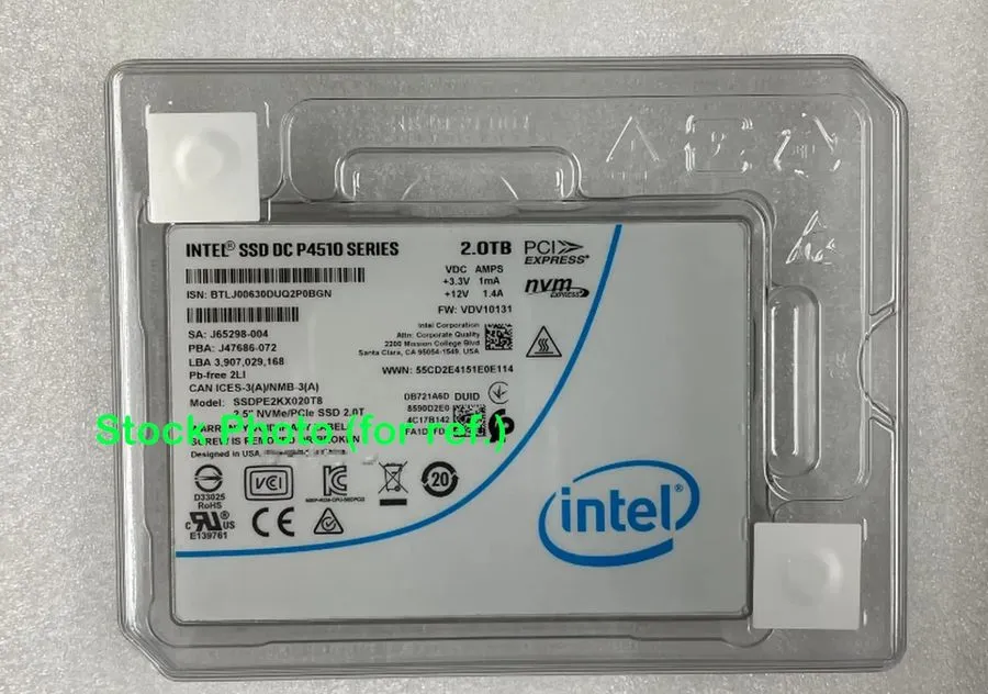SSD-накопитель Intel P4510 2TB PCIe Gen3 x4 NVMe U.2 2.5" Enterprise SSD SSDPE2K