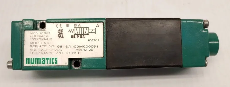 Пневмоклапан Numatics 081SA400M000061 Pneumatic Valve 24VDC 150PSI .26A