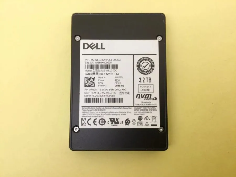SSD-накопитель Samsung PM1725B 3.2TB DELL SSD 2.5" PCle Gen3 NVME MZ-WLL3T2C MZW