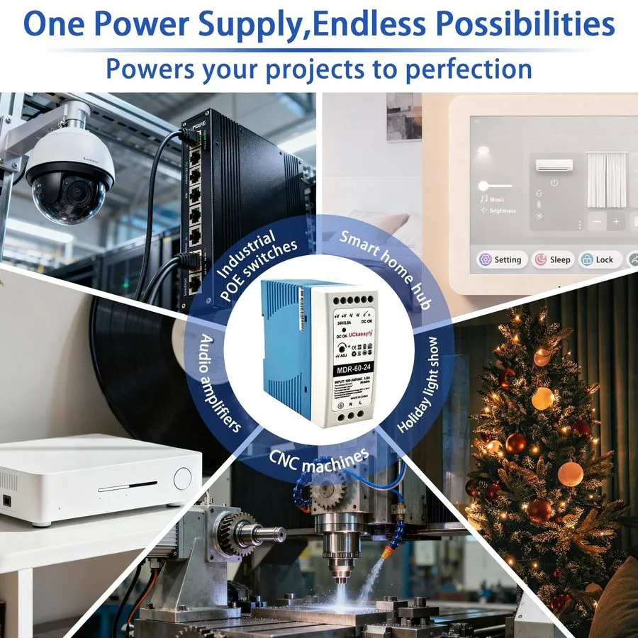 Блок питания MDR6024 24VDC DIN Rail Power Supply 60W 2.5A Dual Output 120VAC To — фото лота 2