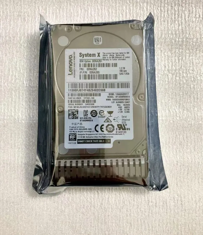 Жёсткий диск Lenovo 00NA262 SystemX 1.2TB 2.5" 10K SAS 12Gb/s G3HS HotSwap 2.5" 