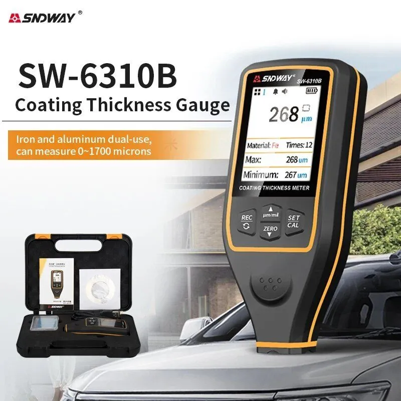Толщиномер 0-1700um Digital Coating Thickness Gauge Car Paint Film Thickness Tes