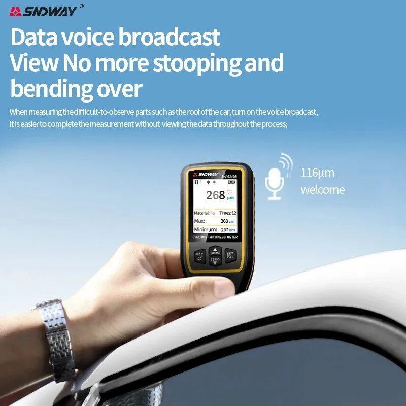 Толщиномер 0-1700um Digital Coating Thickness Gauge Car Paint Film Thickness Tes — фото лота 2