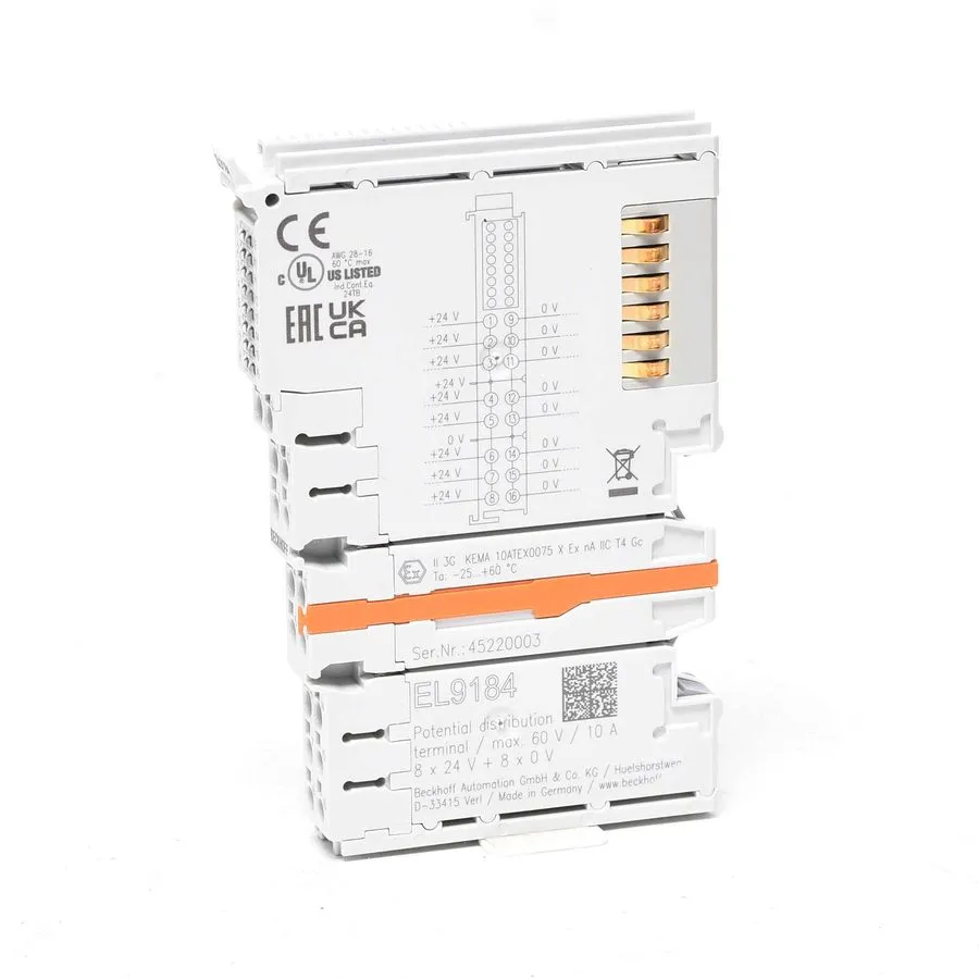 Модуль ввода-вывода Beckhoff EL9184 Ethercat Terminal, Potenzialverteilung, 8 x 