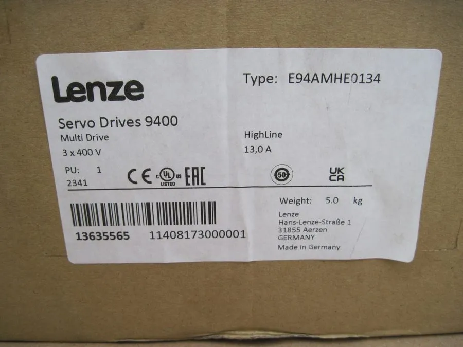 Сервопривод LENZE E94AMHE0134 Servo Drive Frequency Converter — фото лота 1