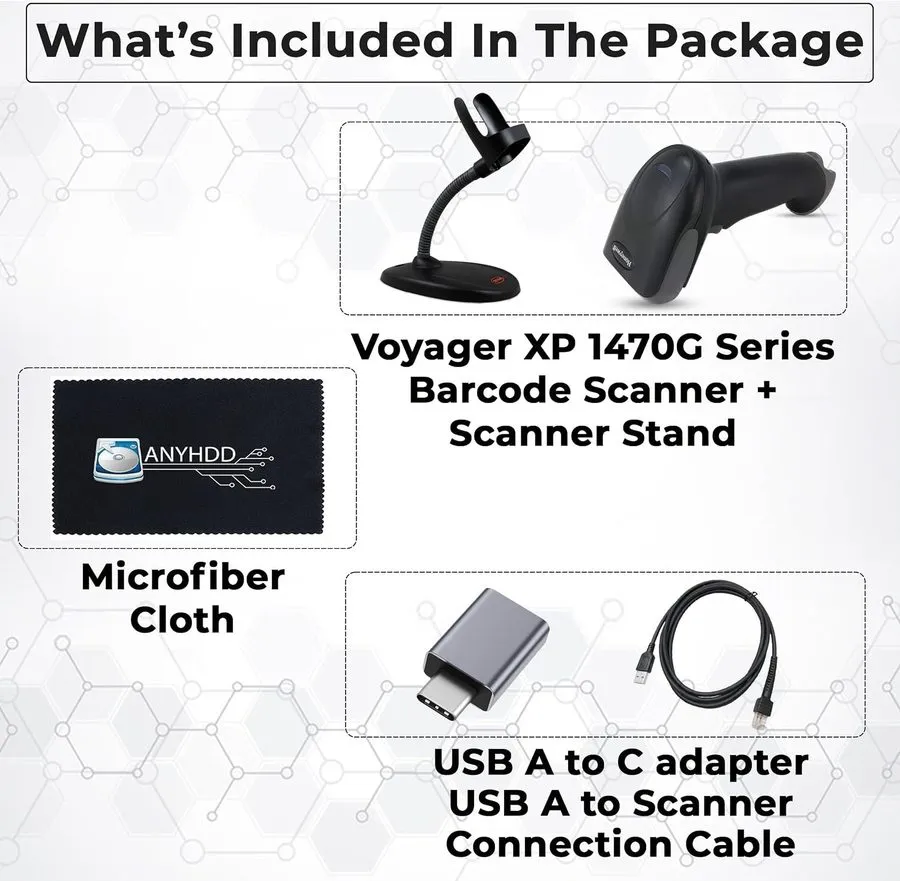 Сканер штрих-кода EYH2 Handheld USB 2D Barcode Scanner, Wired Automatic QR Code 