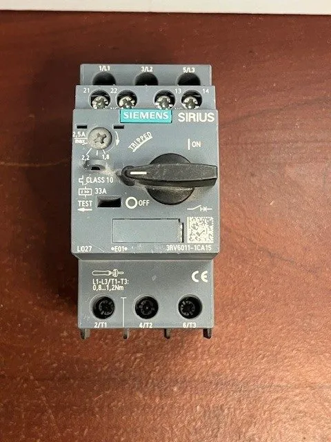 Автоматический выключатель Siemens 3RV6011-1CA15 1.8-2.5A Motor Protection Circu
