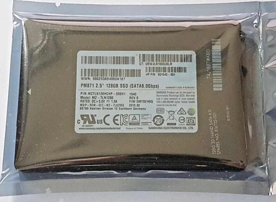 SSD-накопитель Samsung PM871 128GB 2.5" SATA 6Gb/s Solid State Drive SSD MZ-7LN1