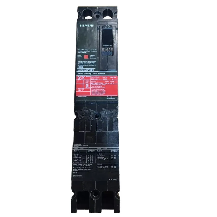 Автоматический выключатель CED62B040 Siemens 40A 600V 2 Pole Bolt-On Circuit Bre