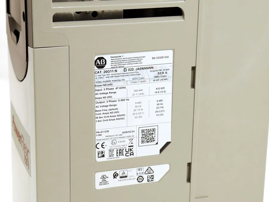 Частотный преобразователь Allen-Bradley 20G11ND022JA0NNNNN PowerFlex 755 AC Pack