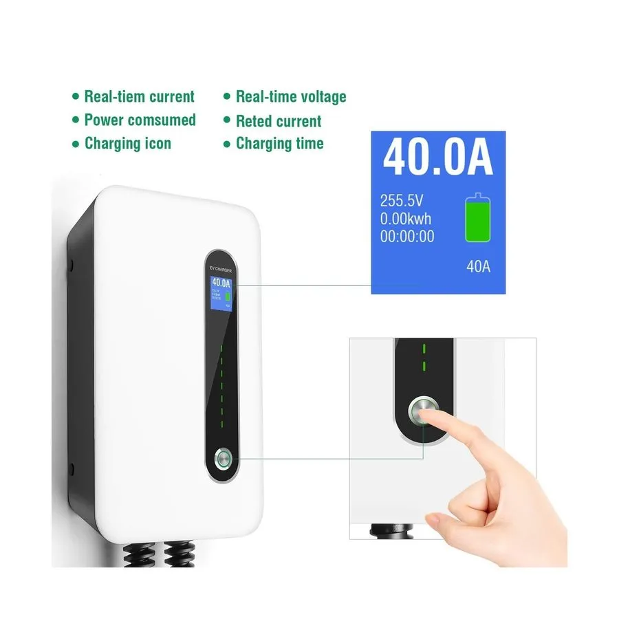 Аккумулятор 40A EV Charger Level 2 Station,9.6KW NEMA14-50 Wall Electric Vehicle