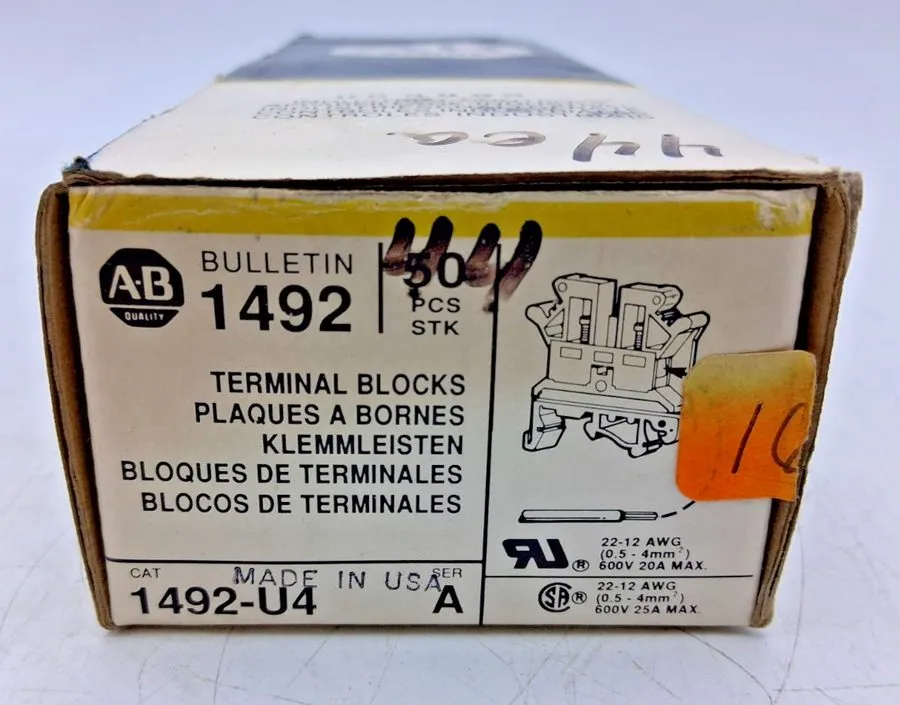 Клеммная колодка Allen-Bradley 1492-U4 Terminal Blocks Box of 50