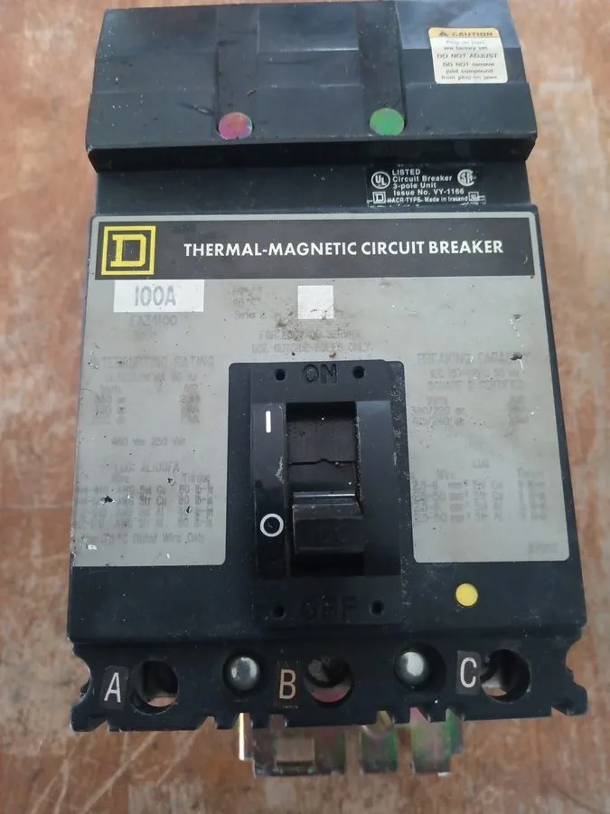 Автоматический выключатель Square D FA34100 3p 100 amp 480v Gray I line Circuit