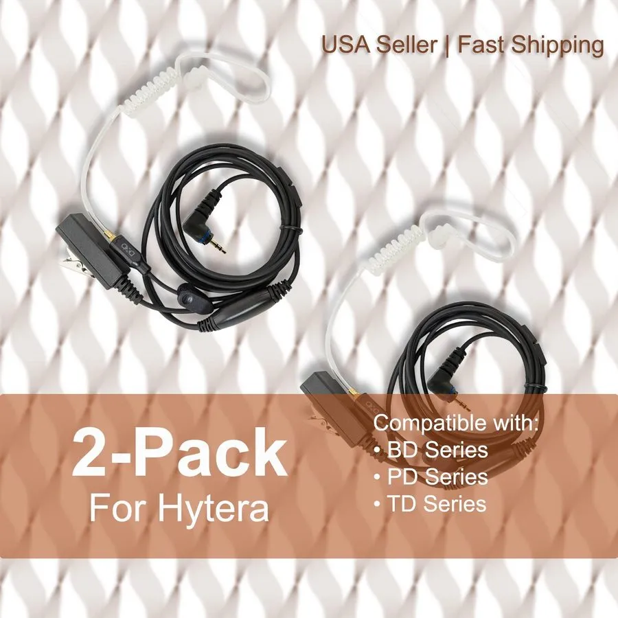 Гарнитура 5x Acoustic (2-Wir) Tube PTT Earpiece для Hytera Radio PD355 PD360 PD3