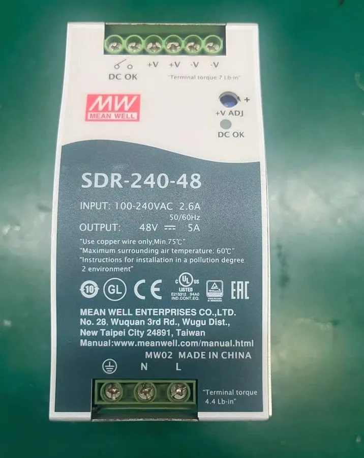 Блок питания SDR-240-48 Single Output Industrial Power Supply 240W 48V DIN Rail