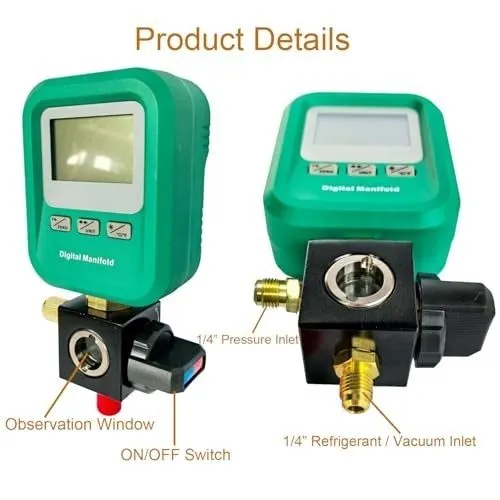 Манометрический коллектор Portable Digital HVAC Manifold Gauge Set R134A/R410A/1 — фото лота 2