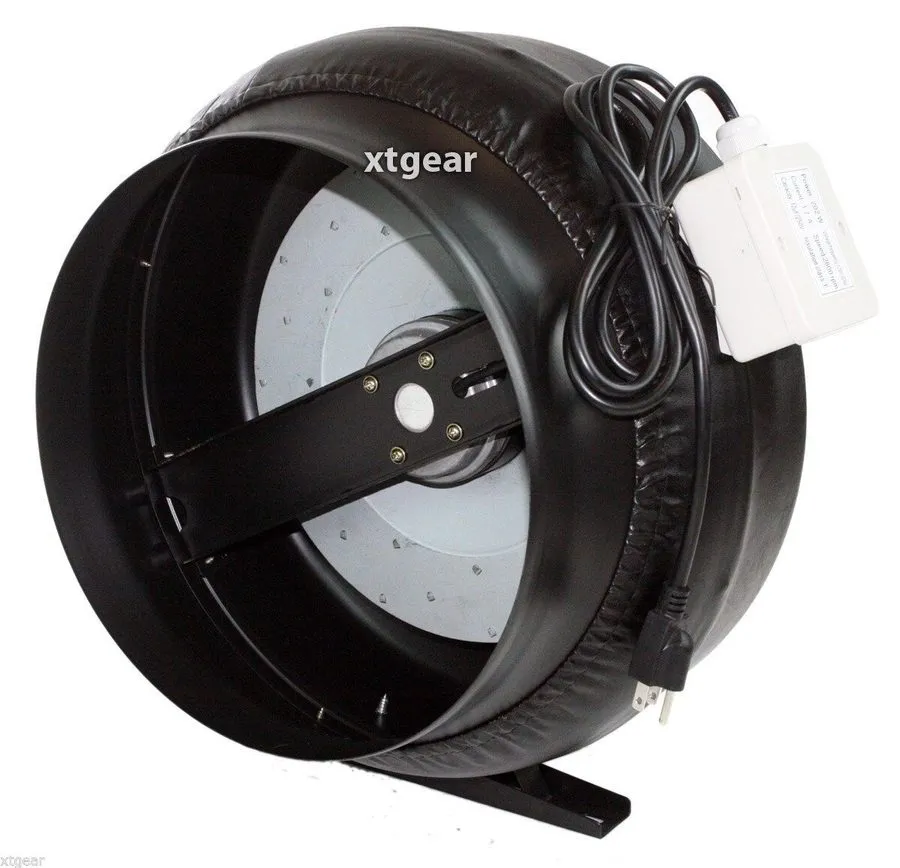 Вентилятор 12" Inch Inline Duct Fan Vent Exhaust Air Cooled Hydroponic Fan Blowe — фото лота 1