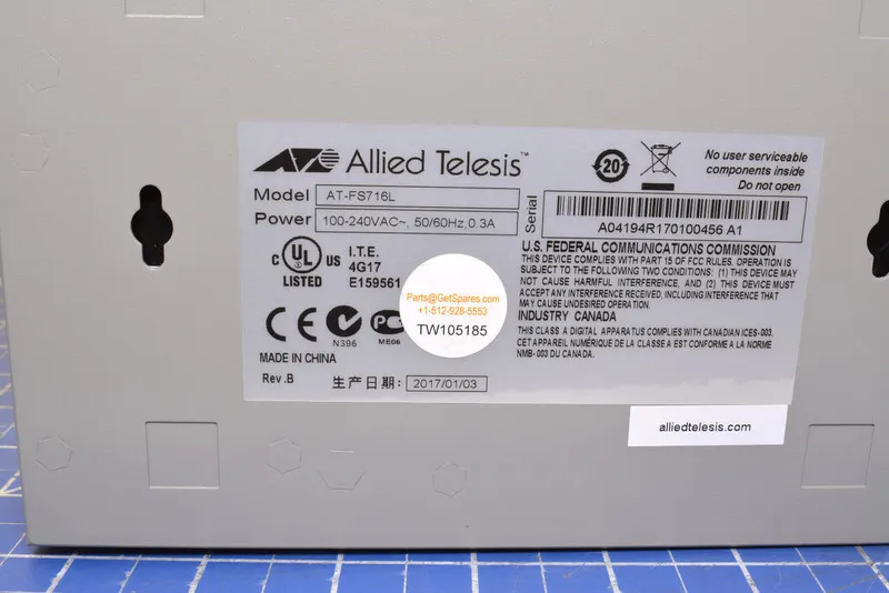Коммутатор Allied Telesis AT-FS716L 16-port Ethernet Switch 100-240VAC