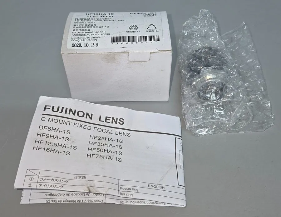 Объектив Fujinon HF16HA-1S 16mm F1.4 Machine Vision Lens C-Mount 1.5MP 2/3" Anti