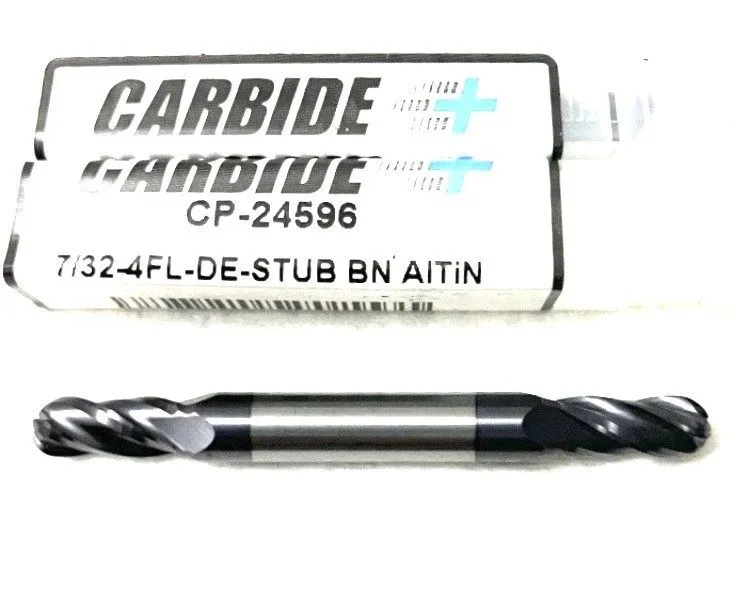 Режущий инструмент Carbide Plus CP-24596 7/32" 4FL DE Ball Nose Stub End Mill Ca — фото лота 1