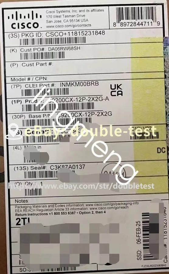 Коммутатор Cisco Gigabit enterprise network switch C9200CX-12P-2X2G-A via FedEx 