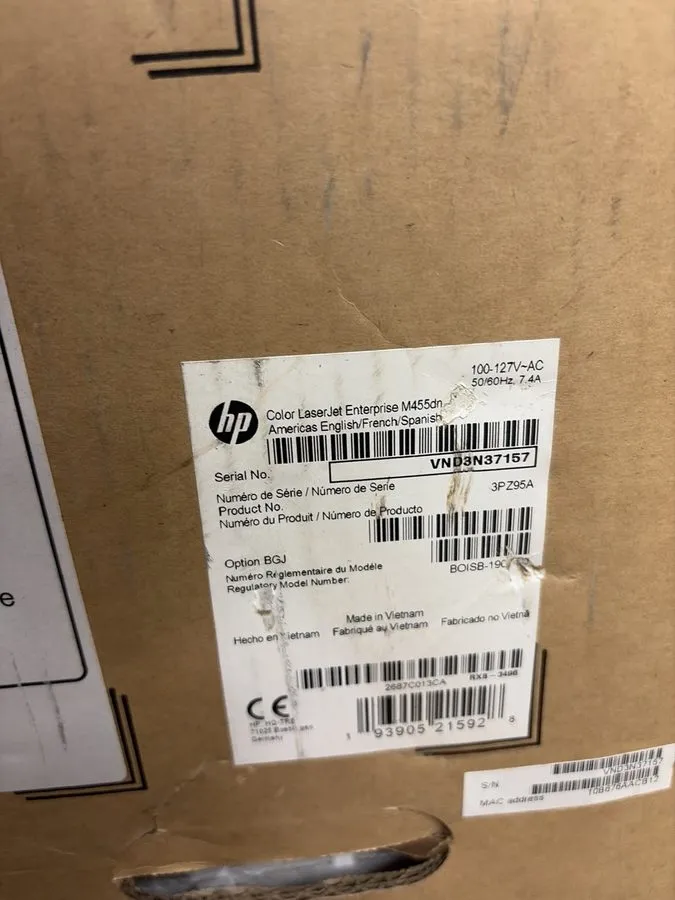 Лазерный принтер HP LaserJet Enterprise M455dn Desktop Color Laser Printer 3PZ95