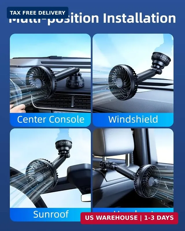 Анализатор цепей Suction Cup Car Cooling Fan для Window Dashboard Backseat, 5000