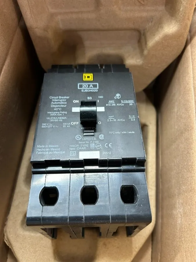 Автоматический выключатель Square D EJB34020 3pole 20amp 480v circuit breaker ty