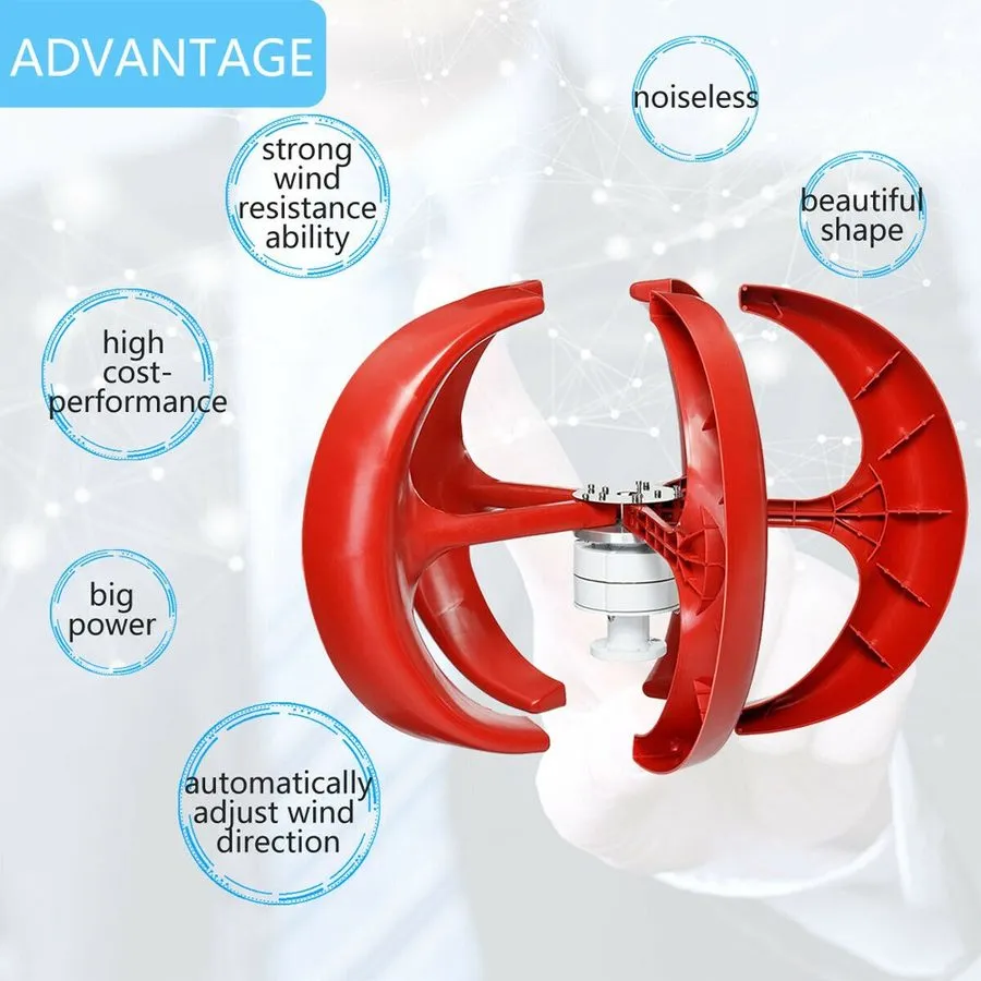 Аккумулятор 800W 5-Blade Wind Turbine Generator Windmill Motor & MPPT Charge Con — фото лота 2