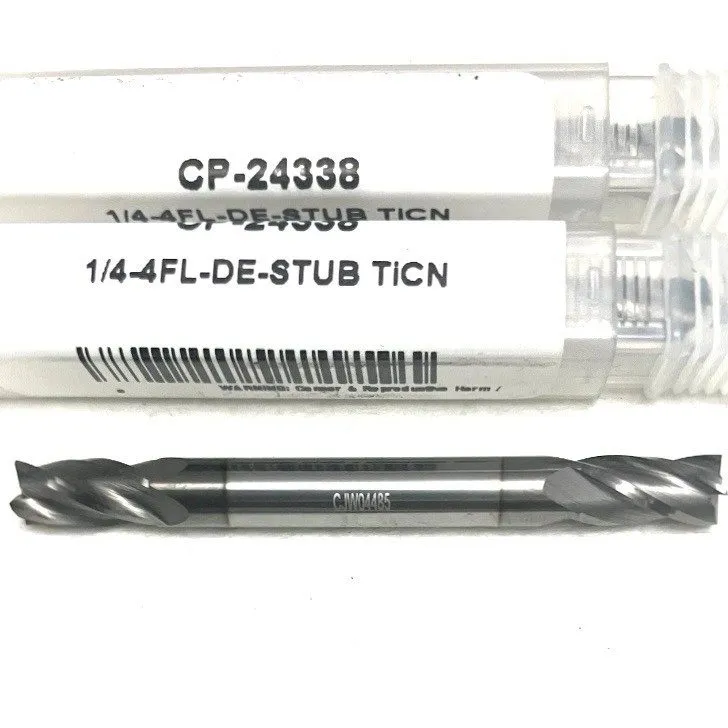 Режущий инструмент 1/4" 4 Flute Square Double End Mill Stub Carbide Plus CP-2433