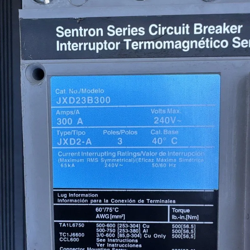 Автоматический выключатель SIEMENS SENTRON JXD2-A CIRCUIT BREAKER JXD23B400 400A