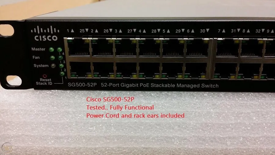 Коммутатор CISCO SG500-52P-K9 V04 52-Port Gigabit PoE Stackable Manage Switch