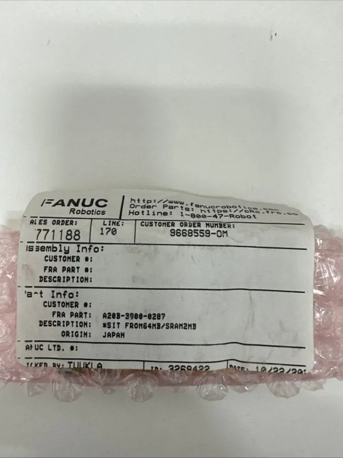 Сервоусилитель Fanuc A20B-3900-0287/02A Servo Drive Control Circuit Board Memory — фото лота 2
