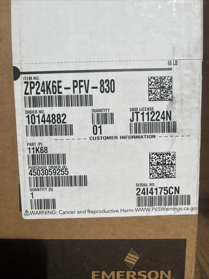 Компрессор Copeland ZP24K6E-PFV-830 Single Phase Scroll Compressor Emerson — фото лота 1