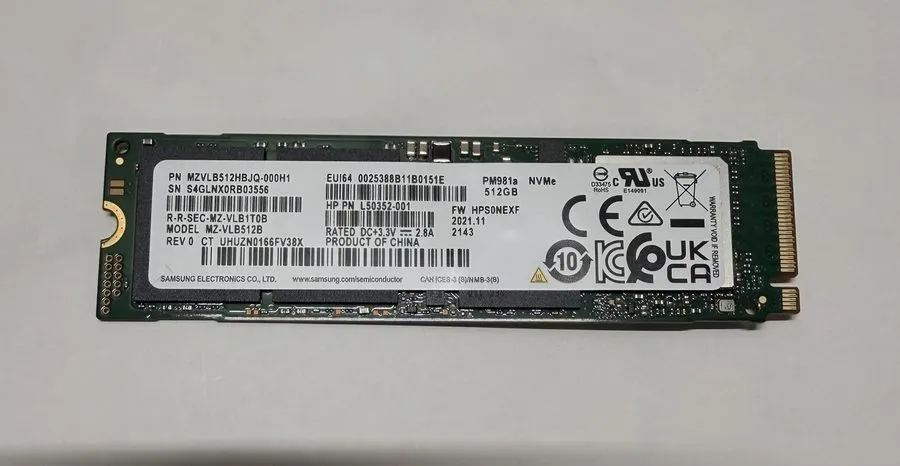 SSD-накопитель Samsung PM981 512GB NVMe M.2 2280 SSD MZVLB512HBJQ 100% Health