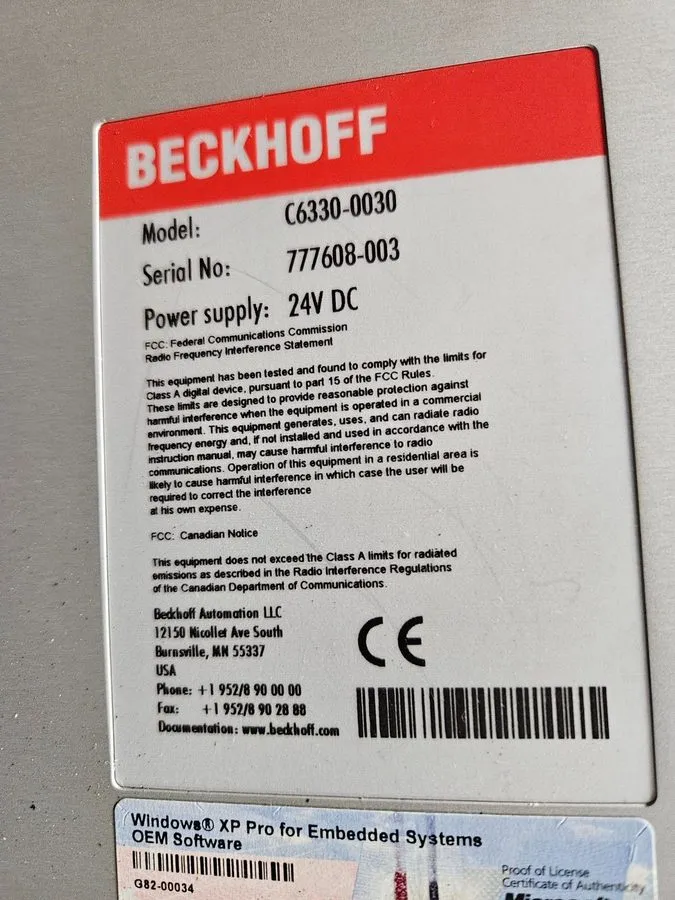 Блок питания Beckhoff C6330-0030 Control Cabinet Industrial PC Power Supply 24V — фото лота 2