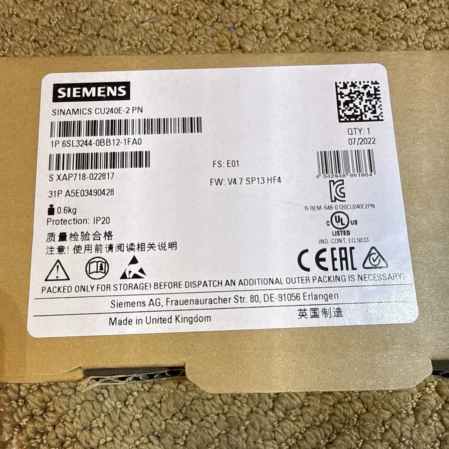 Частотный преобразователь SIEMENS 6SL3244-0BB12-1PA1 CU240E-2 DP VER.A03-4.5 SIN