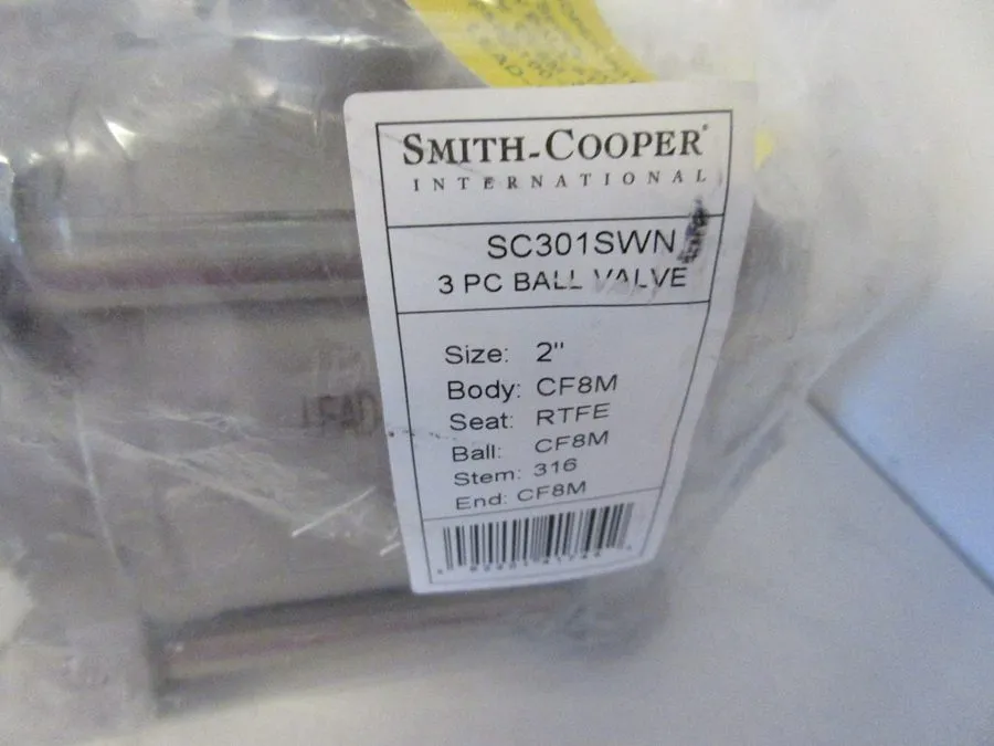 Клапан Smith-Cooper SC301SWN 2" 316 Stainless Socket Weld Ball Valve 1000 WOG — фото лота 2