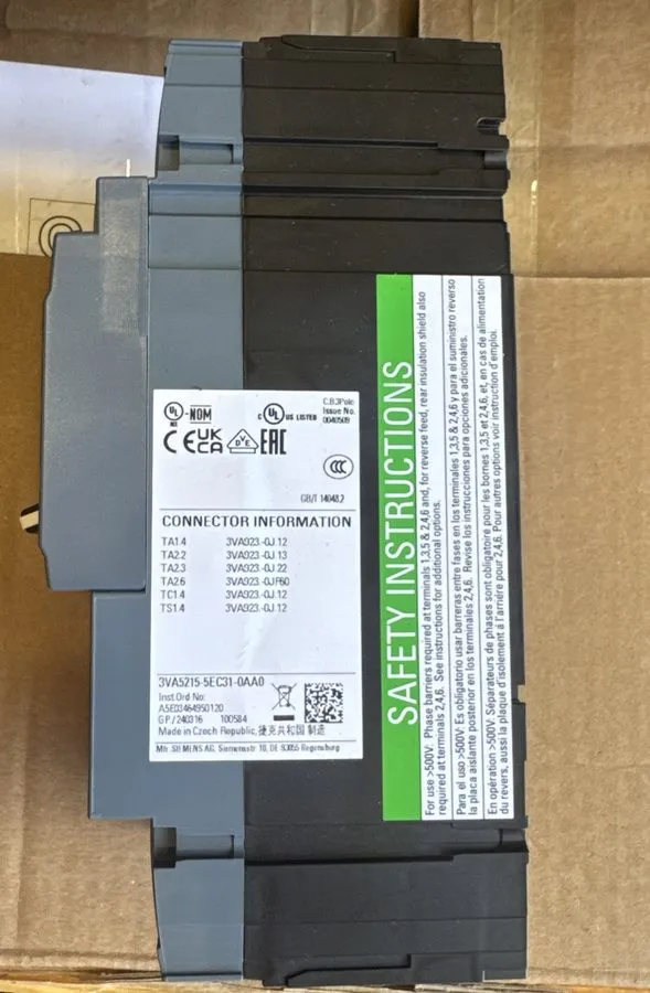 Автоматический выключатель Siemens 3VA5215-5EC31-0AA0 150 Amp 600 VAC 3 Pole Cir