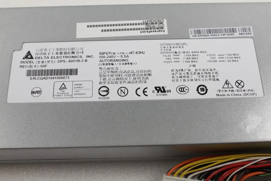 Блок питания Lot 5 Dell PowerEdge R300 Server 400W 100-240V Power Supply DPS-400
